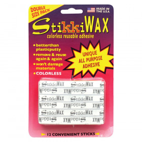 StikkiWAX Colorless Reusable Adhesive Sticks, Pack of 12