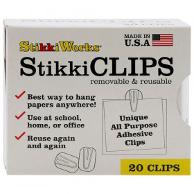 StikkiCLIPS Paper Holders Pack, White, Box of 20
