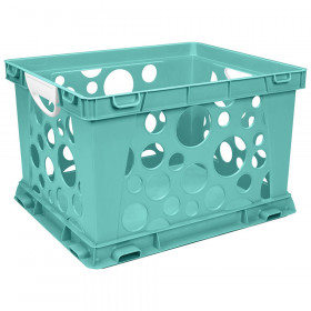Premium File Crate with Handles, Teal
