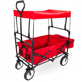 Collapsible Utility Wagon with Canopy -  Red