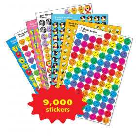 SuperSpots & SuperShapes Stickers Assortment Pack, 100 Stickers Per Sheet, 90 Sheets