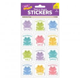 Celebration Frogs Tear & Share Stickers, 60 Count