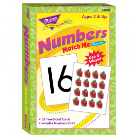 Numbers 0-25 Match Me Cards