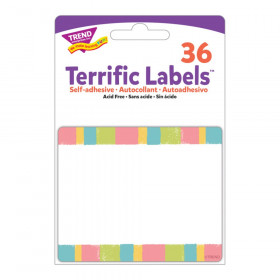 Cheerful Stripes Terrific Labels, 36 Count