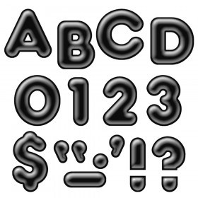 Black 4" 3-D Uppercase Ready Letters