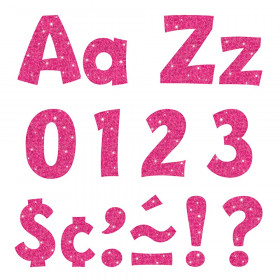 Hot Pink Sparkle 4" Playful Combo Ready Letters