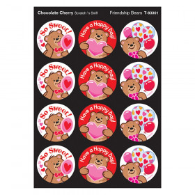 Friendship Bears/Chocolate Cherry Stinky Stickers, 48 Count