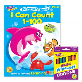 I Can Count 1-100 Book and Crayons Reusable Wipe-Off Activity Set