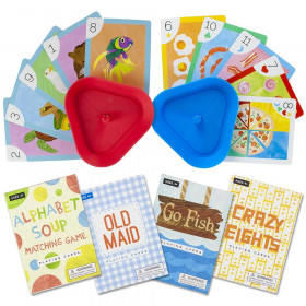 4 Pack Classic Children's Card Games w/ 2 card holders