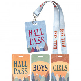 Moving Mountains Hall Pass with Lanyard, Set of 4
