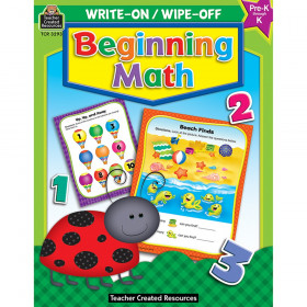 Beginning Math Write-On Wipe-Off Book, Grade PK-K