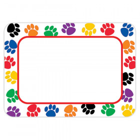 Colorful Paw Prints Name Tags, Pack of 36