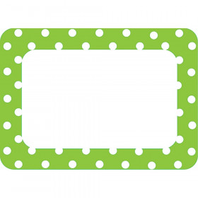 Lime Polka Dots 2 Name Tags/Labels