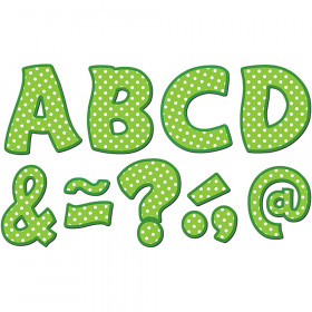 Lime Polka Dots Funtastic Font 3" Magnetic Letters