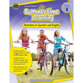 Summertime Learning: English and Spanish Directions, Grade 8 Second Edition (Prep)