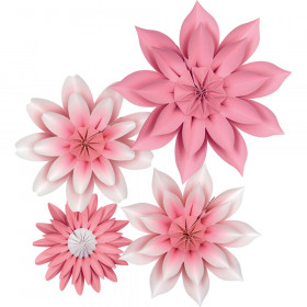 Pink Blossoms Paper Flowers, Pack of 4