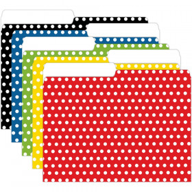Assorted Polka Dots Mini File Folders, 4" x 6", 25/pkg
