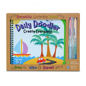 Daily Doodler Reusable Activity Book- Travel Cover, Includes 4 Wonder Stix