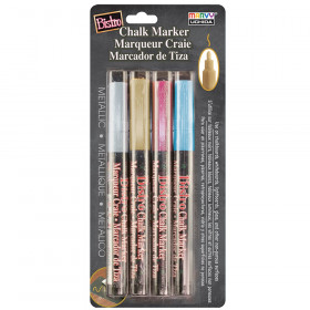 Bistro Chalk Markers, Fine Tip 4-Color Set, Metallic