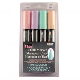 Bistro Chalk Markers, Chisel Tip 4-Color Set, Blush Pink, Peppermint, Pastel Peach, Pale Violet
