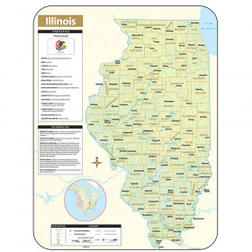 Shaded Relief Map Rolled Illinois