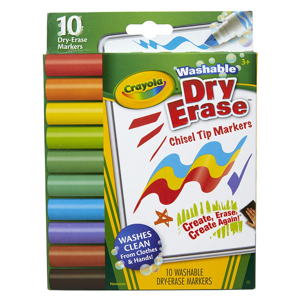 Washable Slim Dry Erase Markers, 10 Count