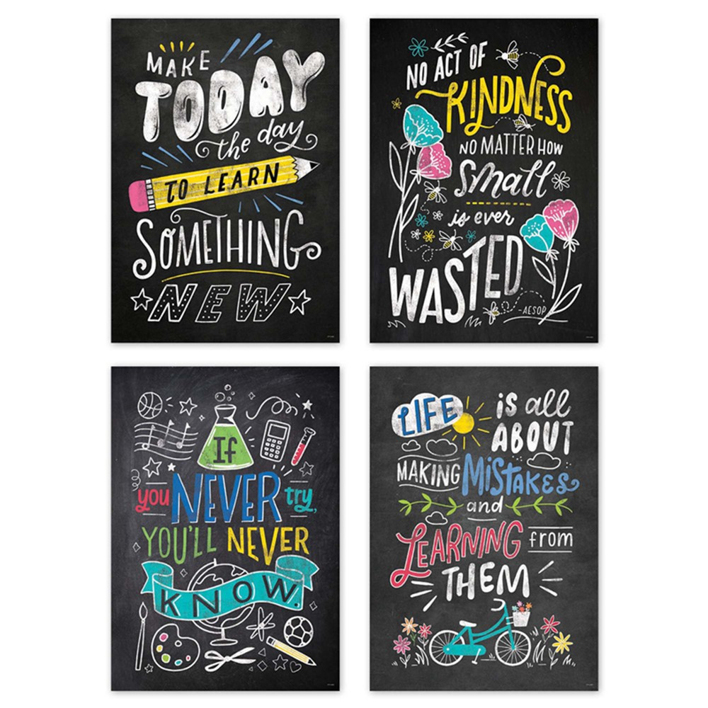 Colorful Early Learning Small Poster Pack, 12 Posters
