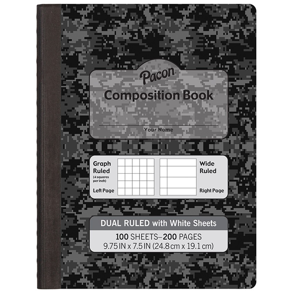 Composition book wide ruled black marble 100ct 975 x7 5 Note Books Pads Arts Crafts Supplies
