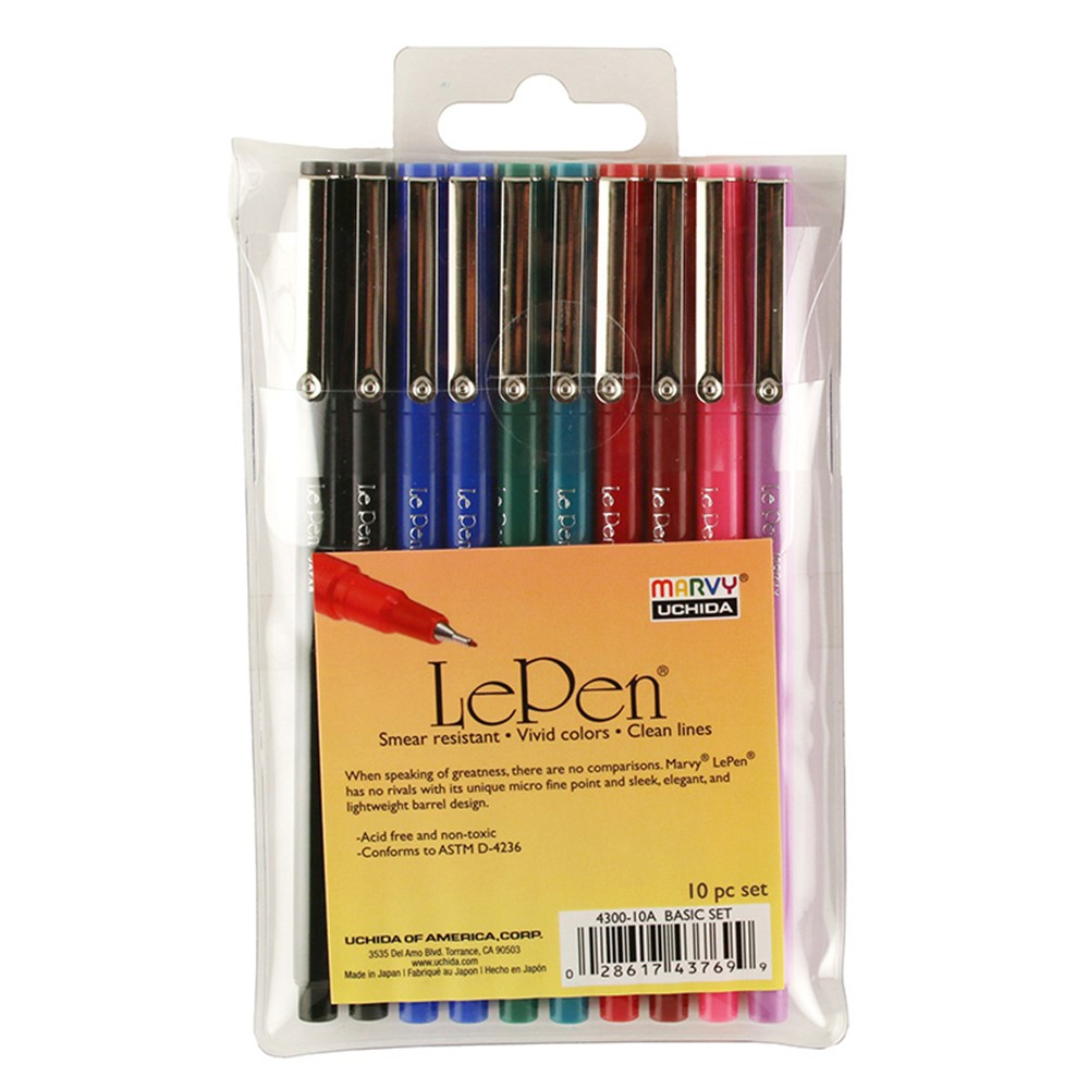 LePen Micro-Fine Point Pen, Retro, 6 Colors - UCH43006R, Uchida Of  America, Corp