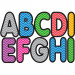ASH17022 - Assorted Color Chevron 2-3/4In Designer Magnetic Letters in General