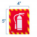 5 x 4 Fire Extinguisher Inside Icon Sign - No Words, 4-pack