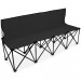 6-Foot Portable Folding 4 Seat Bench with Back, Black