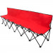 8-Foot Portable Folding 6 Seat Bench with Back, Red