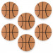 6 Mini Basketballs, 2.5"