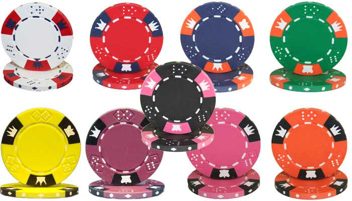 Crown & Dice 3 Tone 14 Gram Clay Composite Poker Chips