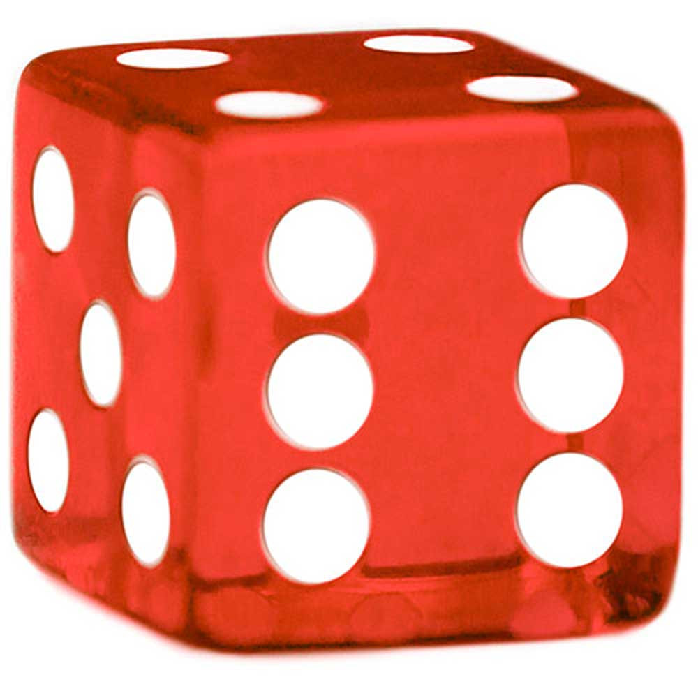 16mm Rounded Dice, Red