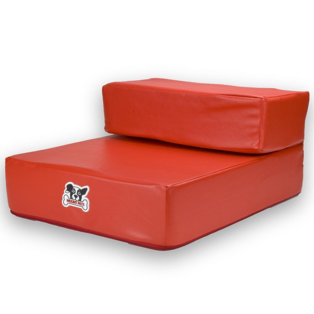 Red Leather Folding Pet Stairs