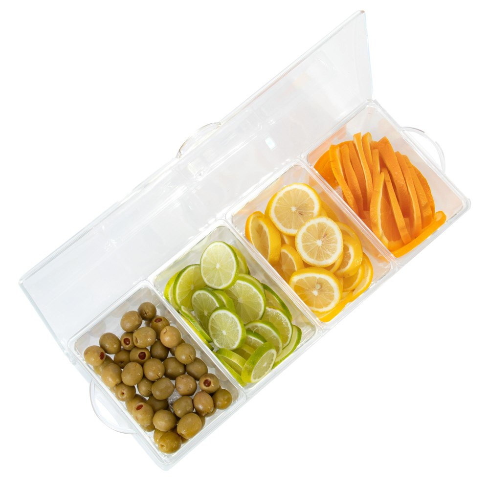 Clear Garnish Station, 4 Compartment