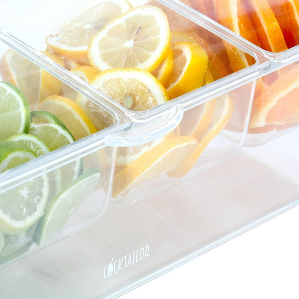 Clear Garnish Station, 4 Compartment