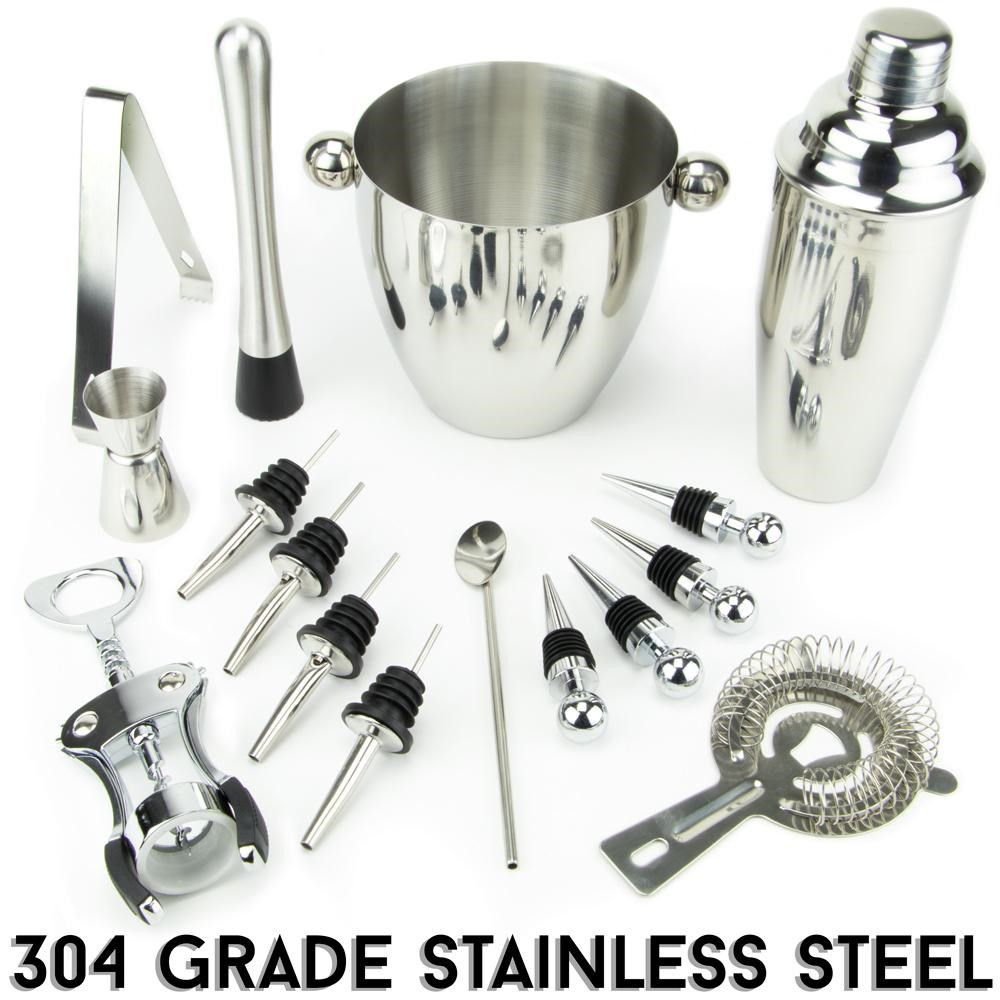 16 Piece-Stainless Steel Bar Set
