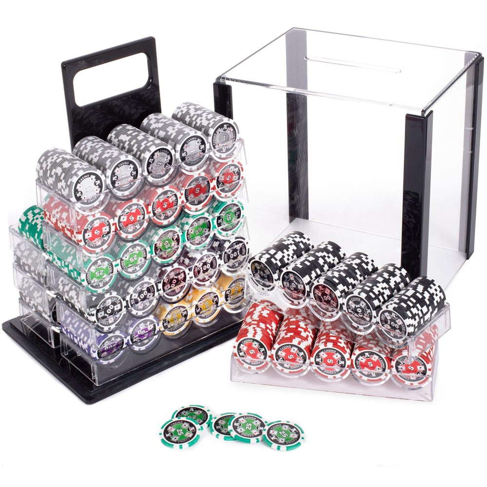 Ace Casino 1000pc Poker Chip Set with Acrylic Case