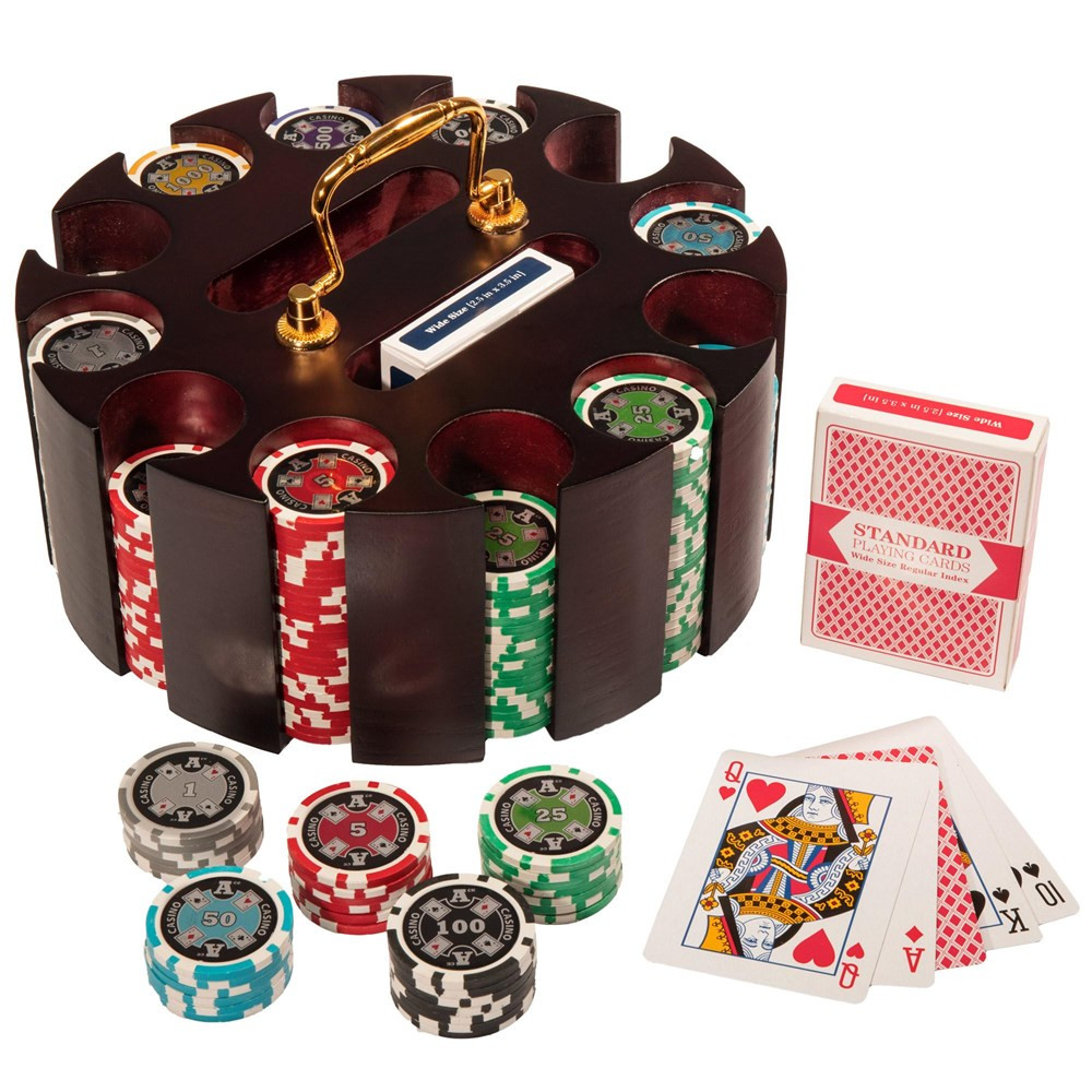 Rock & Roll 13.5 Gram Clay Poker Chips in Wood Carousel - 300 Ct. – Poker  Chip Lounge