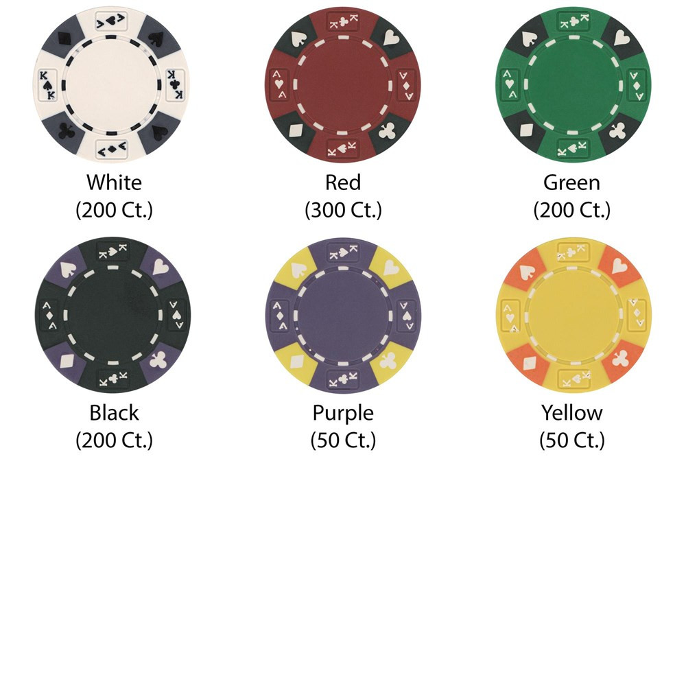 Pre-Pack - 1000 Ct Ace King Suited Chip Set Acrylic Case
