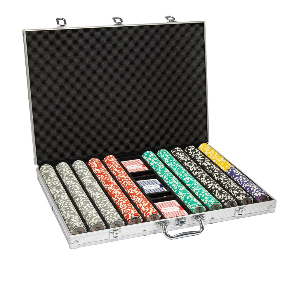 1000 Ct Ben Franklin 14 Gram Poker Chip Set w/ Aluminum Case