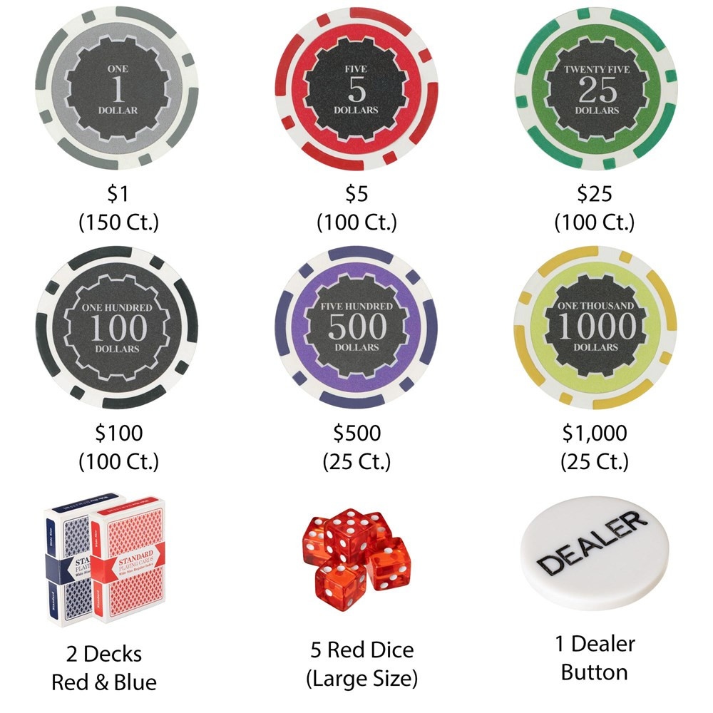 500 Ct Pre-Packaged Eclipse 14G Poker Chip Set - Walnut
