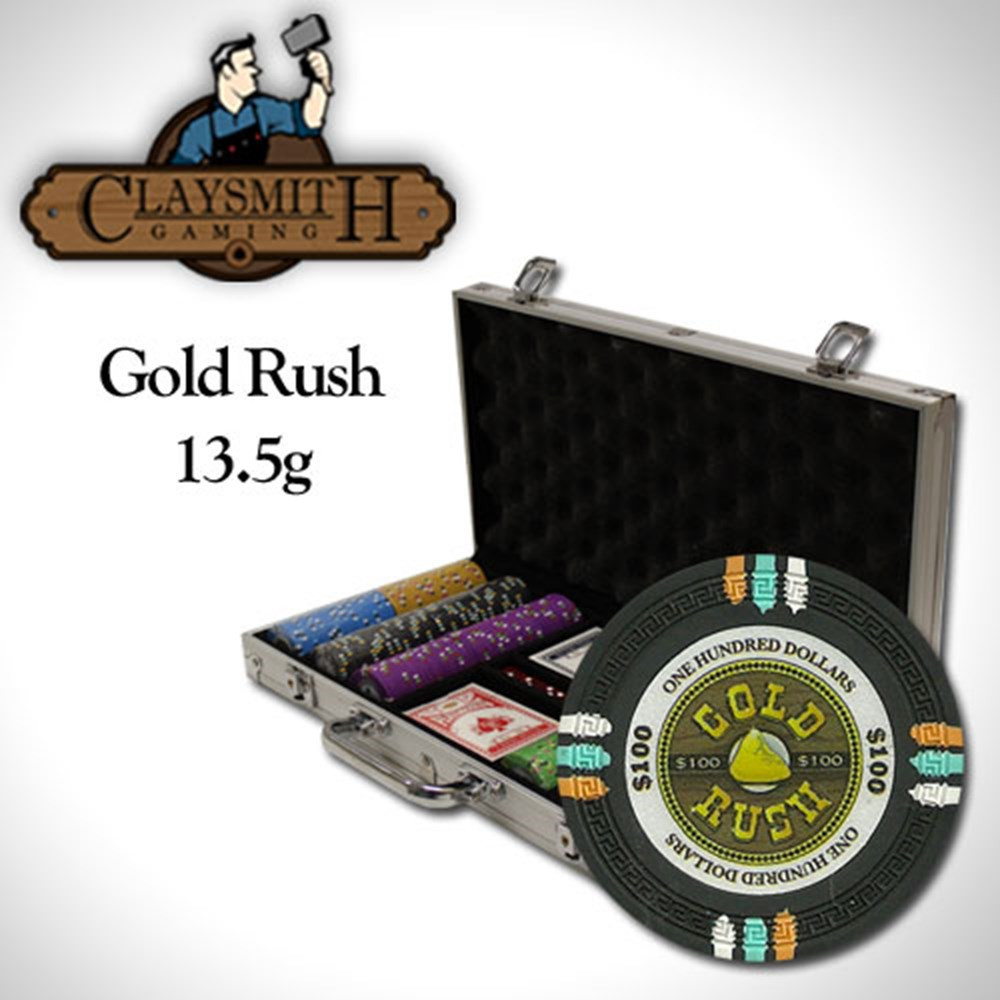 300Ct Claysmith Gaming "Gold Rush" 13.5 Gram Clay Composite Chip Set in Aluminum Case