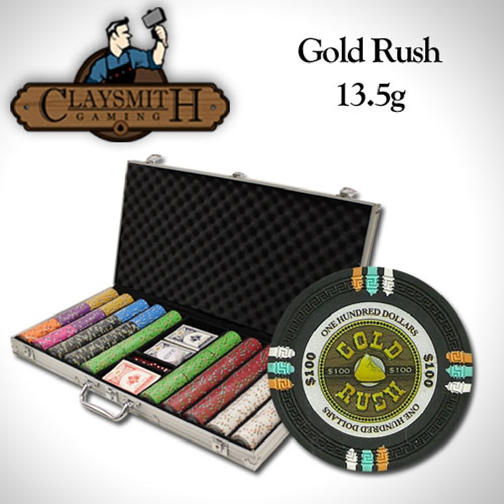 750Ct Claysmith Gaming "Gold Rush" 13.5 Gram Clay Composite Chip Set in Aluminum Case