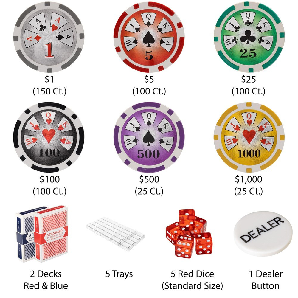 500 Ct Hi Roller 14 Gram Poker Chip Set w/ Claysmith Case