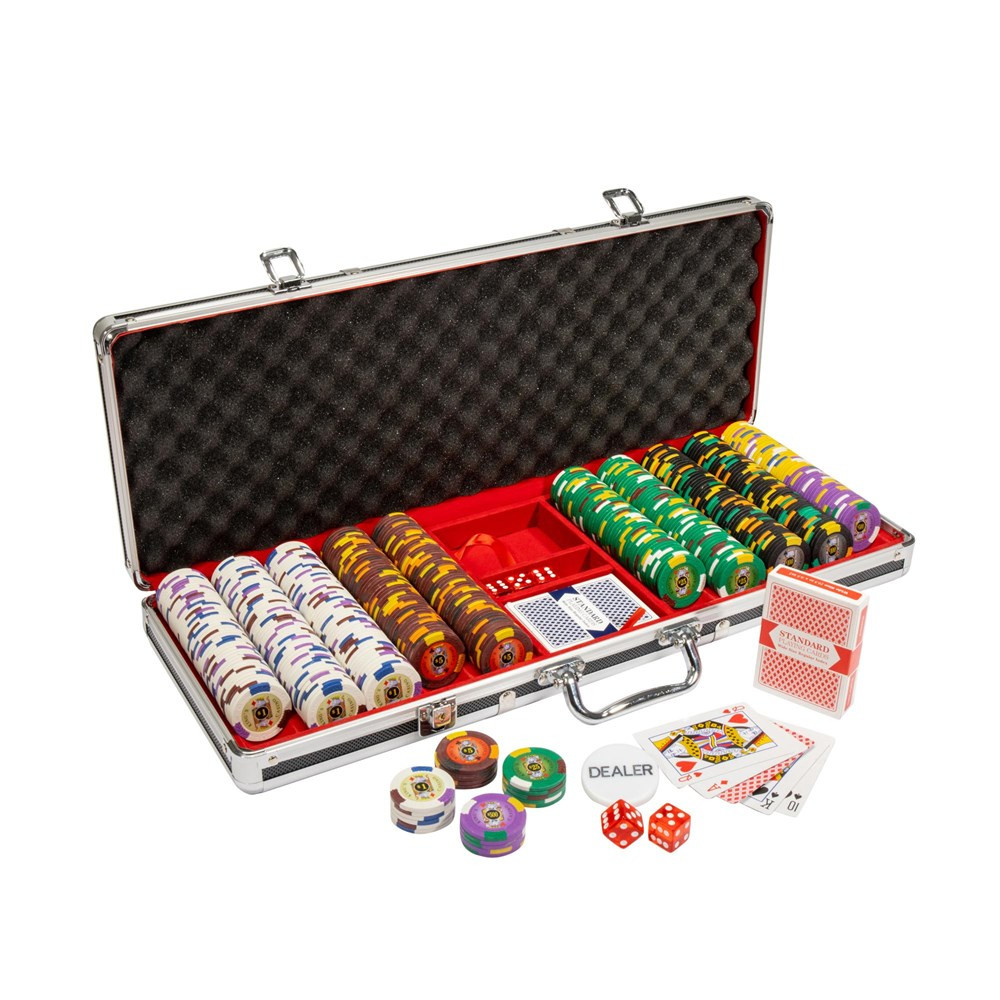 500 Black Aluminum Case King's Casino Poker Chip Set