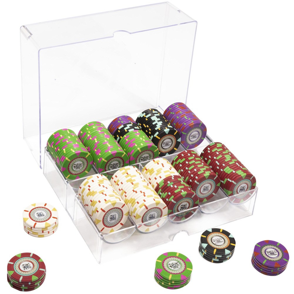 200Ct Claysmith Gaming 'The Mint' Chip Set in Acrylic Tray